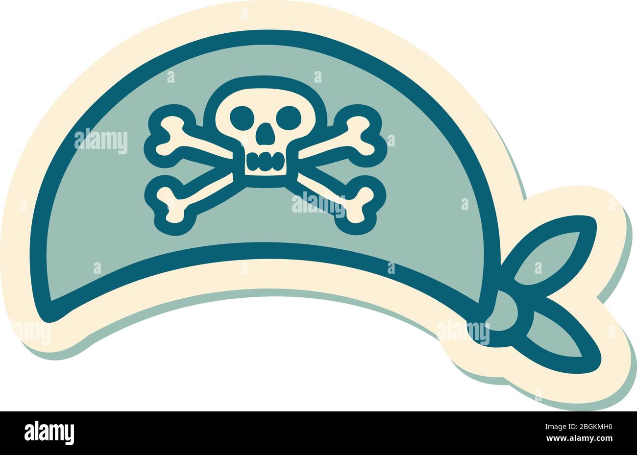 sticker of tattoo in traditional style of pirate head scarf Stock ...