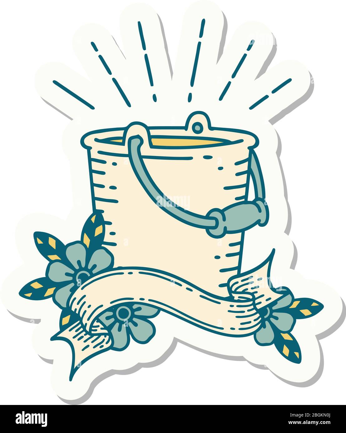 sticker of a tattoo style bucket of water Stock Vector Image & Art Alamy