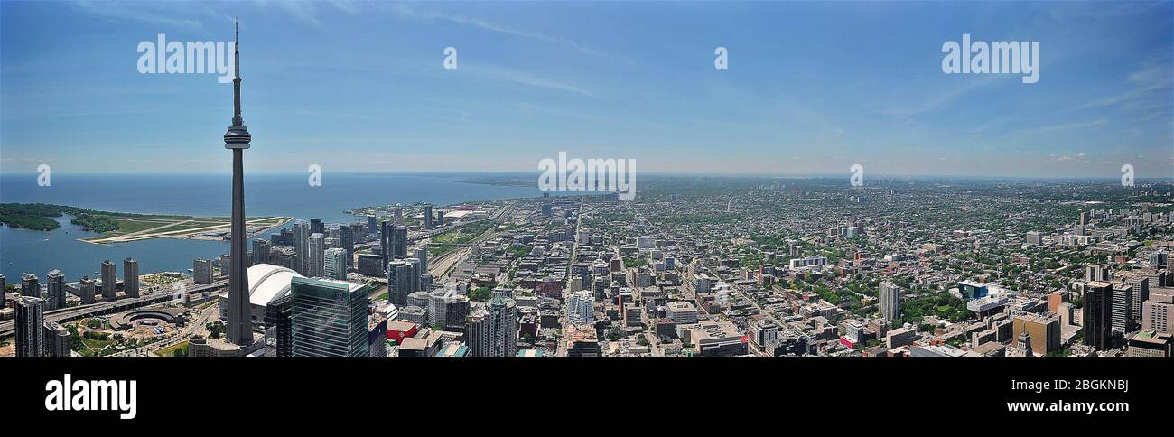 A panorama view of the west side of Toronto form Young street. Stock Photo
