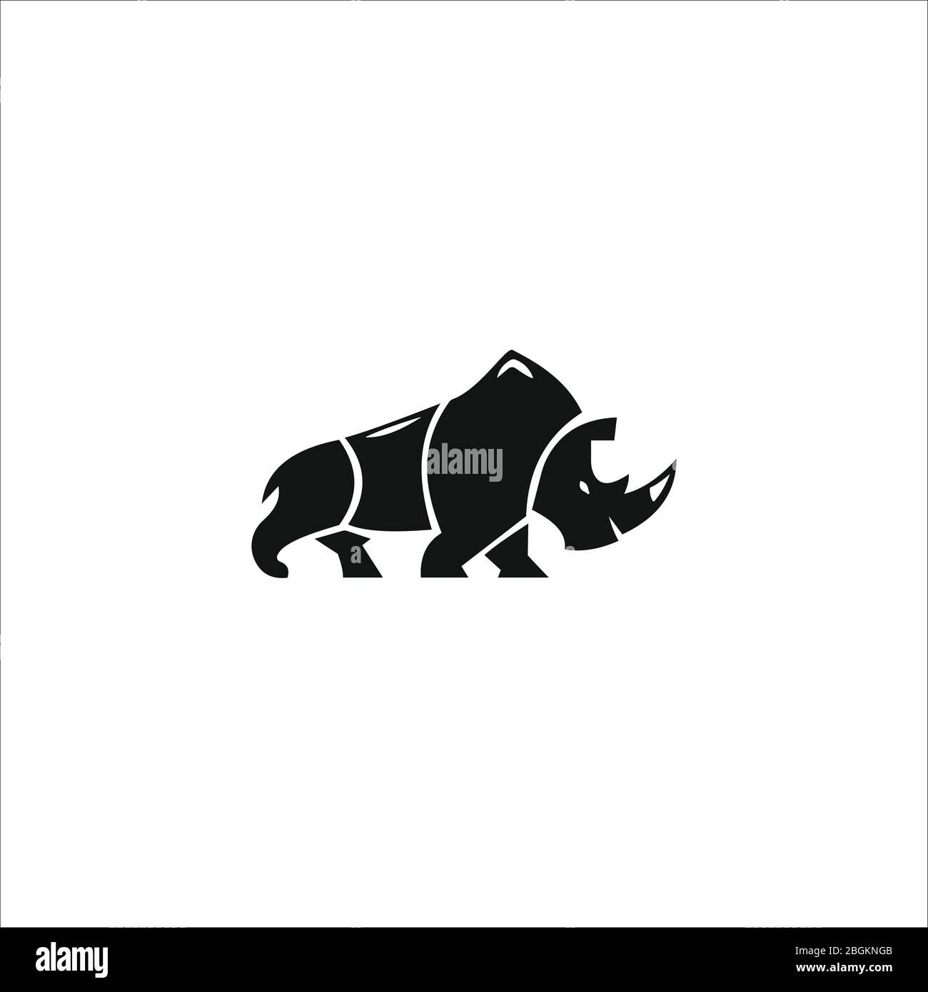 Animal Rhino logo design template Stock Vector