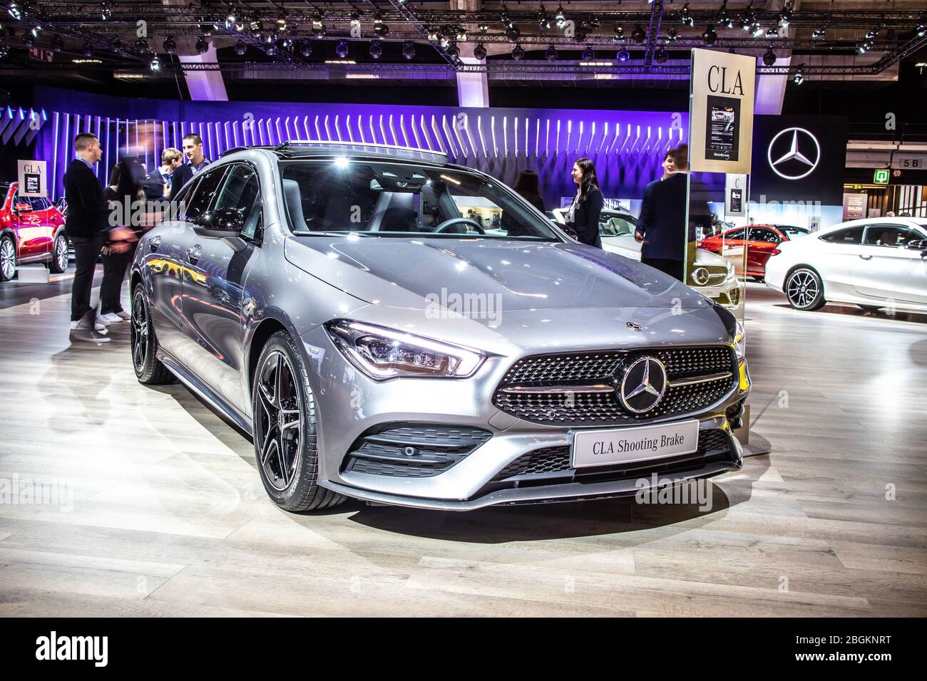 Brussels, Belgium, Jan 2020 Mercedes CLA Shooting Brake 180d, Brussels Motor Show, 2nd gen, X118, station wagon car produced by Mercedes-Benz Stock Photo