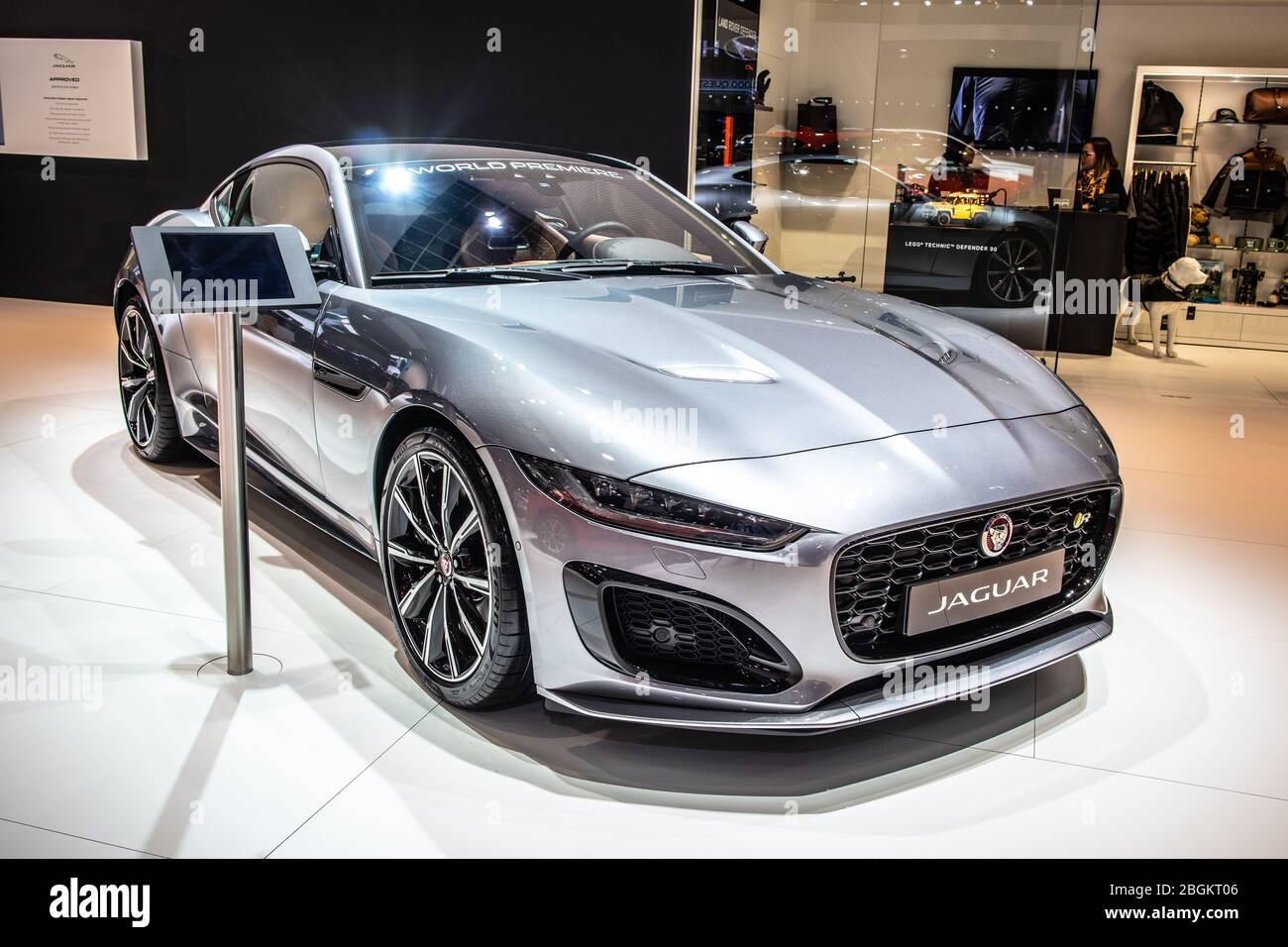 Brussels, Belgium, Jan 2020: Jaguar F-Type R, Brussels Motor Show,  two-seater sports car, manufactured by British luxury car manufacturer  Jaguar Stock Photo - Alamy