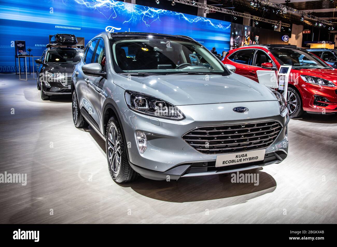 Brussels, Belgium, Jan 2020 Ford Kuga Ecoblue Hybrid SUV, Brussels Motor  Show, Platform C2, 3rd gen, car produced by Ford Motor Company Stock Photo  - Alamy