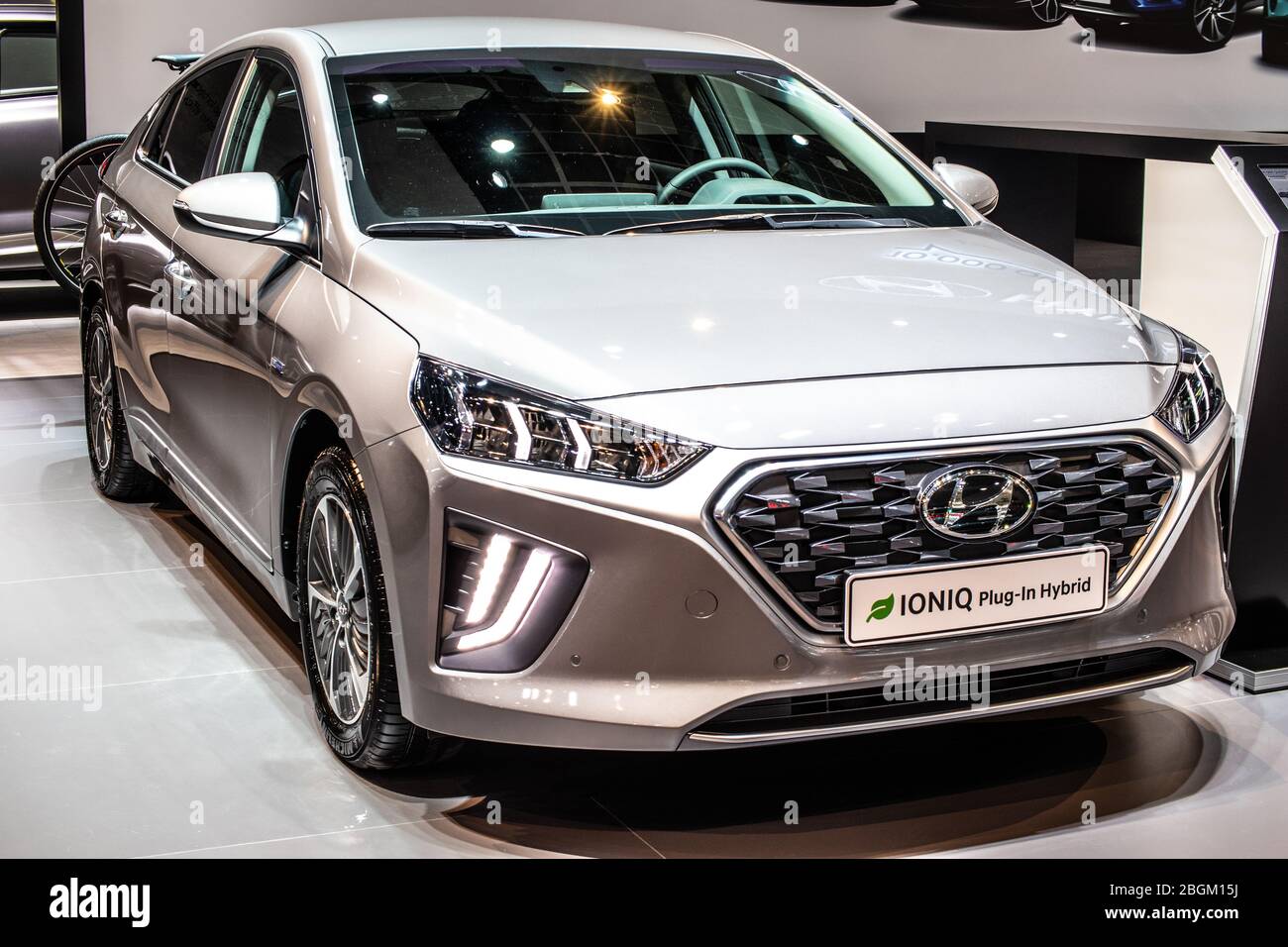 Brussels, Belgium, Jan 2020 Hyundai IONIQ plugin hybrid, Brussels