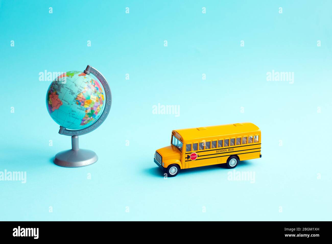 blue school bus toy