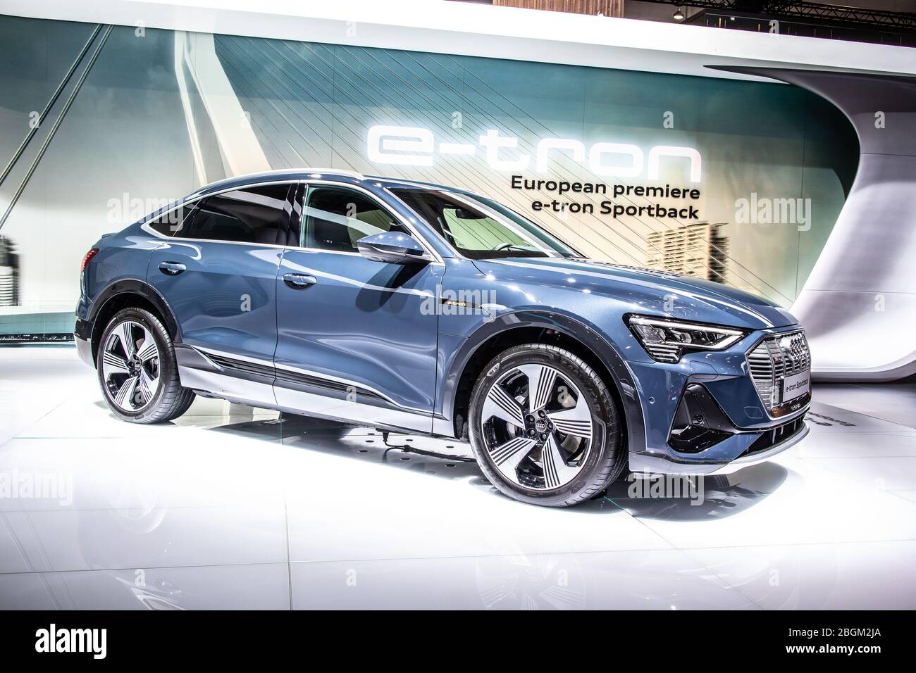 Brussels Belgium Jan 2020 all electric Audi e tron Sportback
