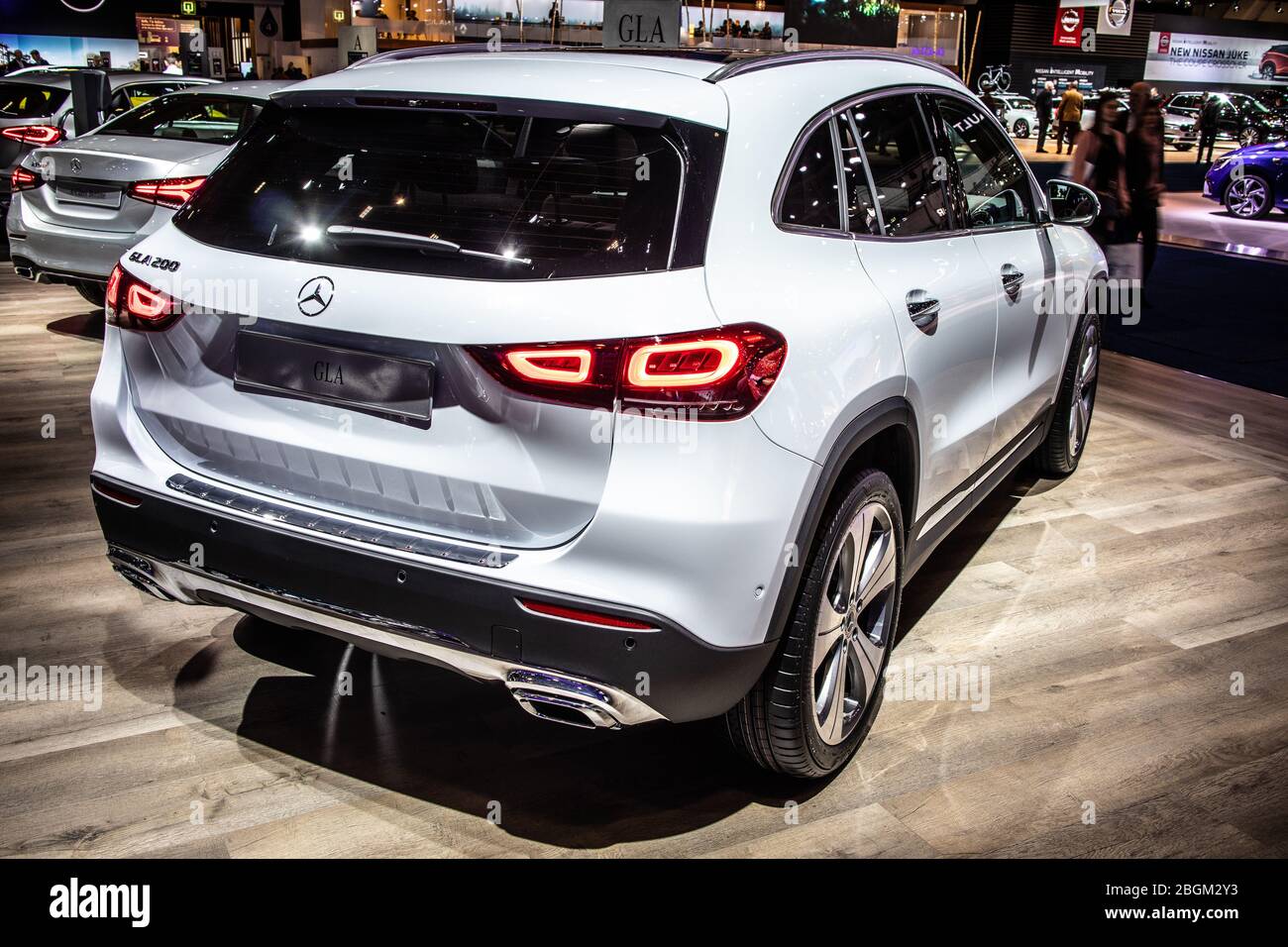 Brussels, Belgium, Jan 2020 Mercedes GLA 200, Brussels Motor Show, Second  generation, H247, suv produced by Mercedes-Benz Stock Photo - Alamy