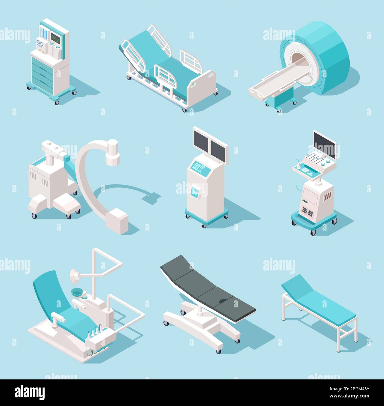 Isometric medical equipment. Hospital diagnostic tools. Health care  technology 3d machines vector set. Medical equipment, x-ray and resonance  device Stock Vector Image & Art - Alamy