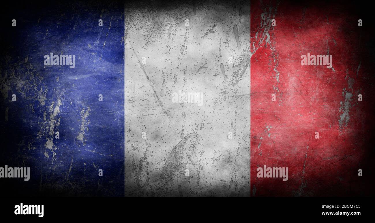 Flag of France with grunge texture background 3D illustration Stock ...