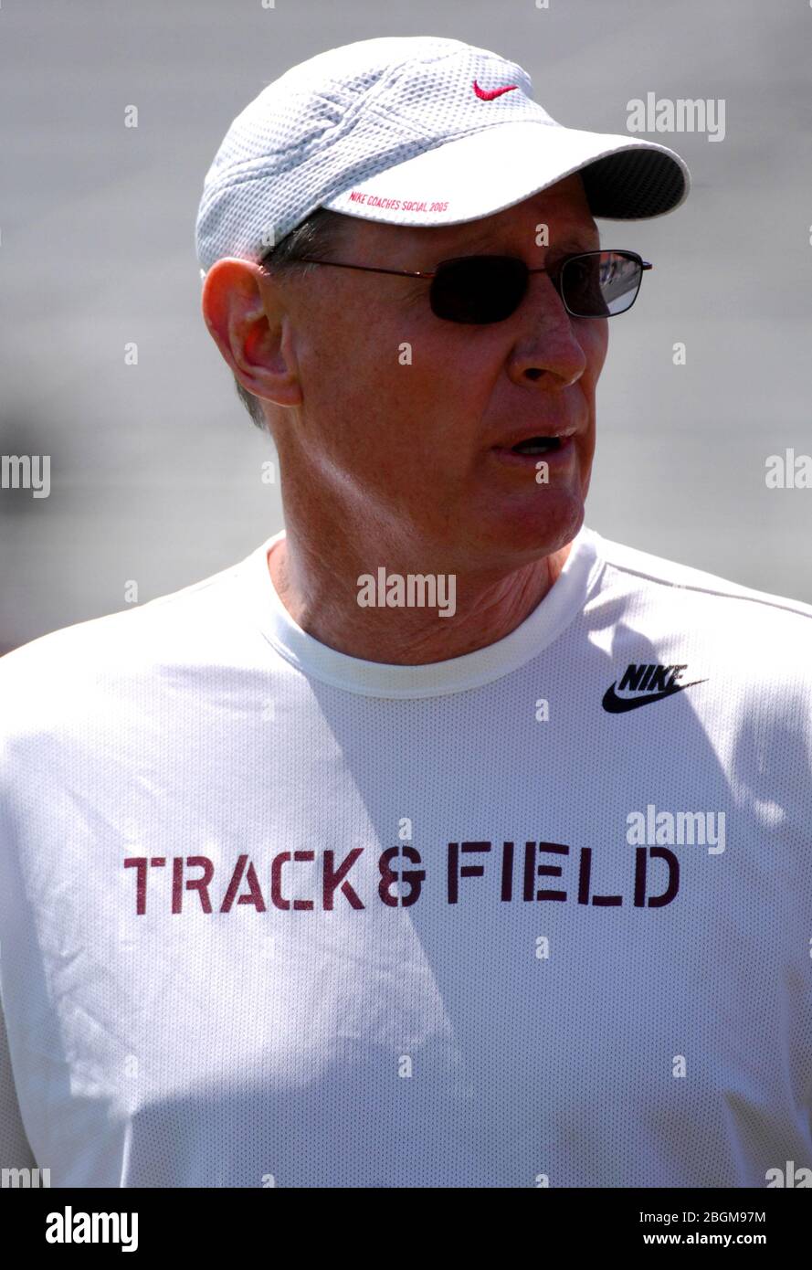 Austin, United States. 05th Apr, 2007. Washington State coach Rick Sloan watches heptathlon competition at the 80th Clyde Littlefield Texas Relays at Mike A. Myers Stadium in Austin, Tex. on Thursday, April 5, 2007. Photo via Credit: Newscom/Alamy Live News Stock Photo