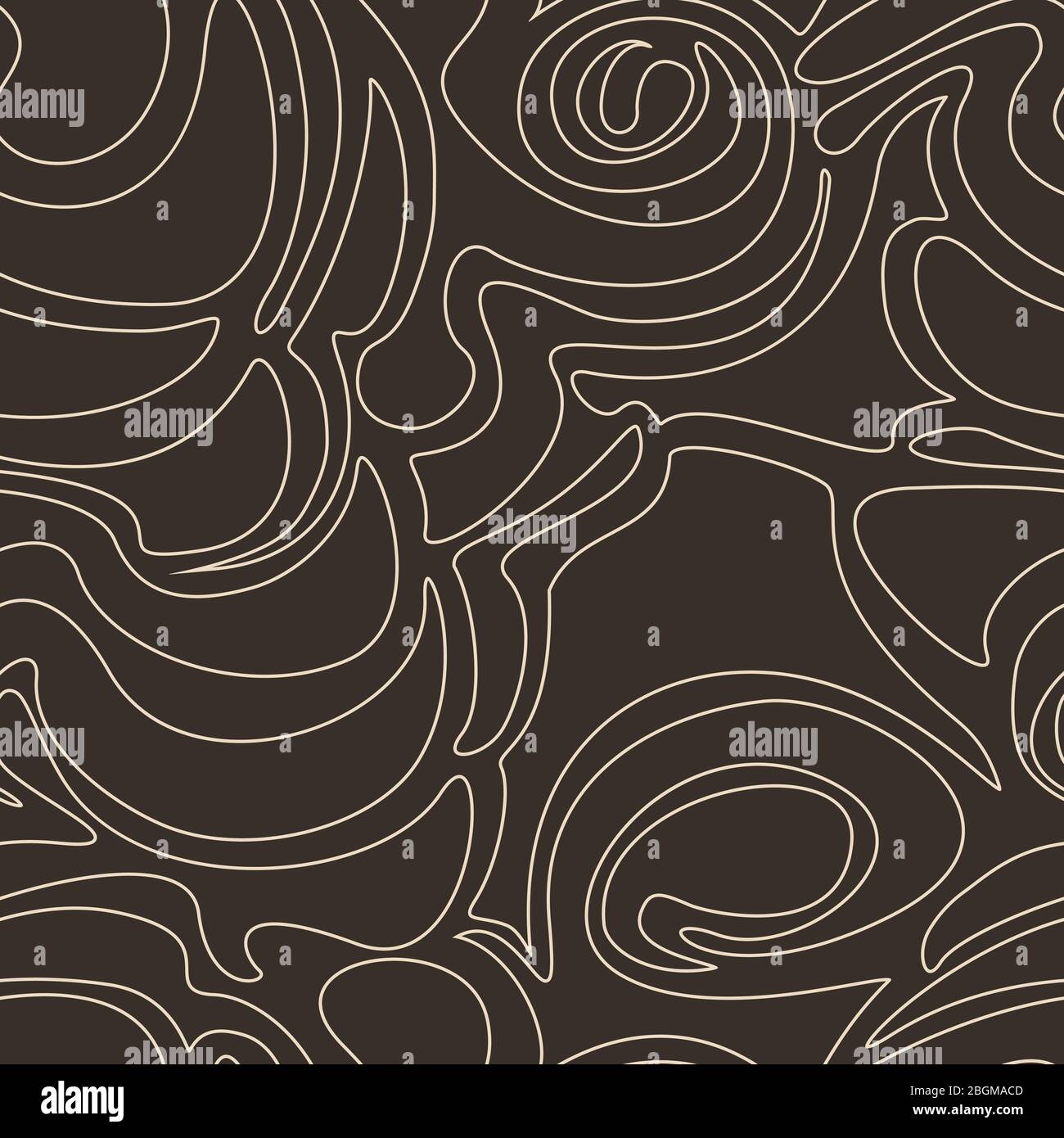 Seamless vector pattern of abstract shapes isolated on a brown dark ...