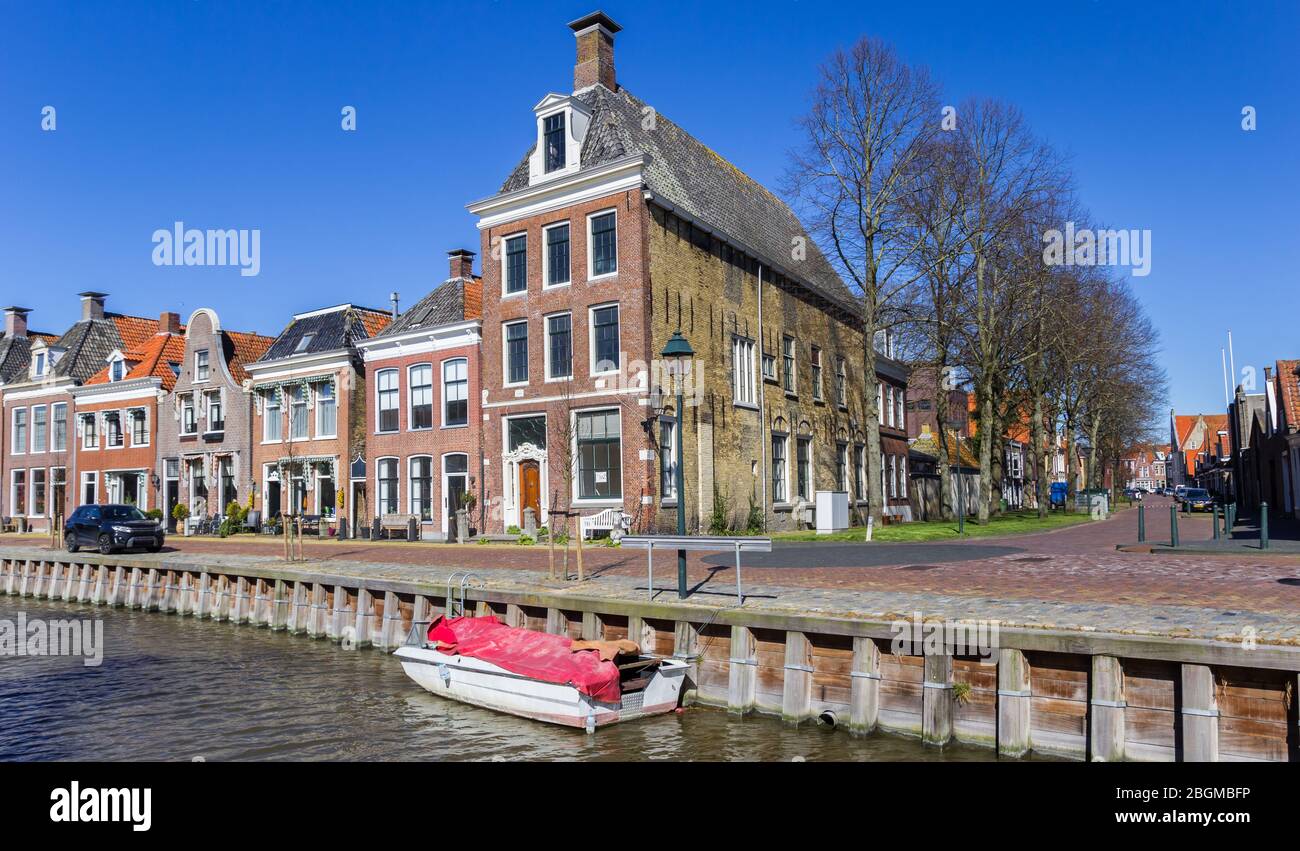 Historic houses at the quay in Harlingen, Netherlands Stock Photo Alamy