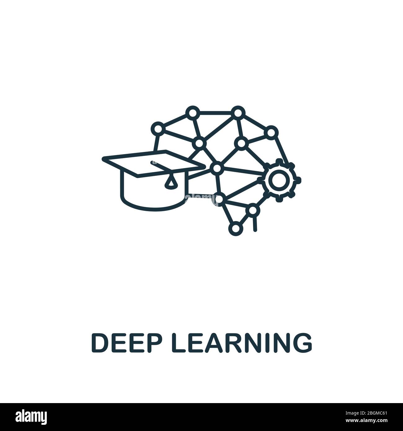 Deep Learning icon from artificial intelligence collection. Simple line Deep Learning icon for templates, web design and infographics Stock Vector