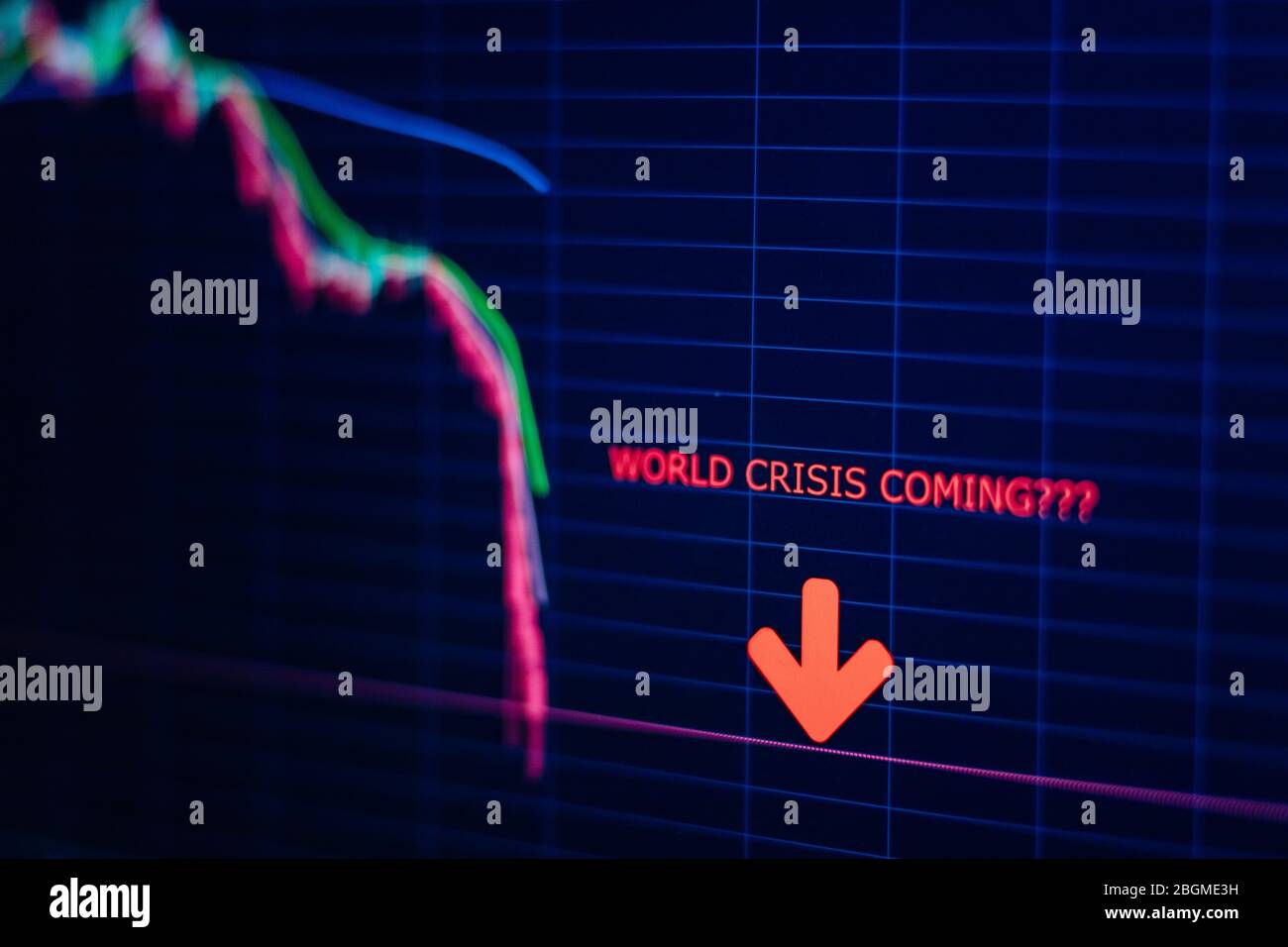 forex chart stocks falling down crash. Stock market price fall down