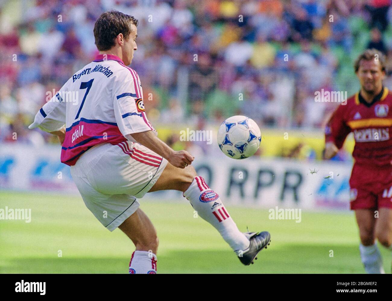 BayArena Leverkusen Germany  29.5.1999, German Bundesliga Season 1998/1999 matchday 34,  Bayer 04 Leverkusen (LEV) vs FC Bayern Munich (Munchen, Muenchen, FCB) 1:2 — Mehmet Scholl (FCB) Stock Photo