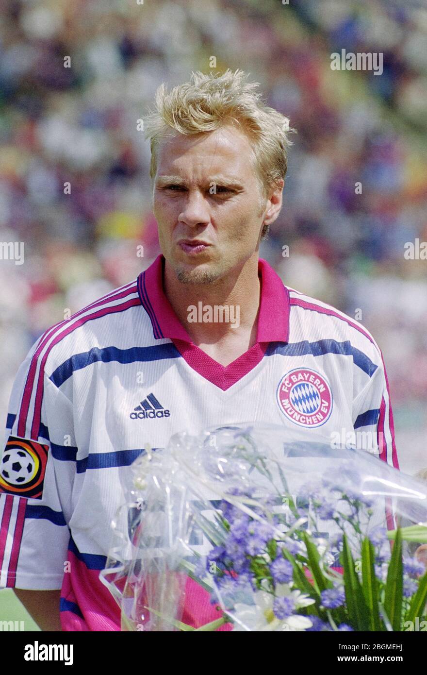 BayArena Leverkusen Germany  29.5.1999, German Bundesliga Season 1998/1999 matchday 34,  Bayer 04 Leverkusen (LEV) vs FC Bayern Munich (Munchen, Muenchen, FCB) 1:2 — Thorsten Fink (FCB) Stock Photo