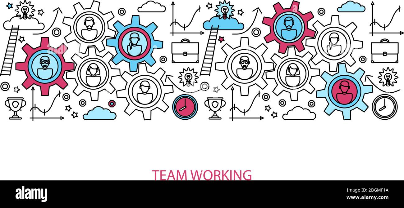 Business people teamwork concept for website and landing page. Vector ...