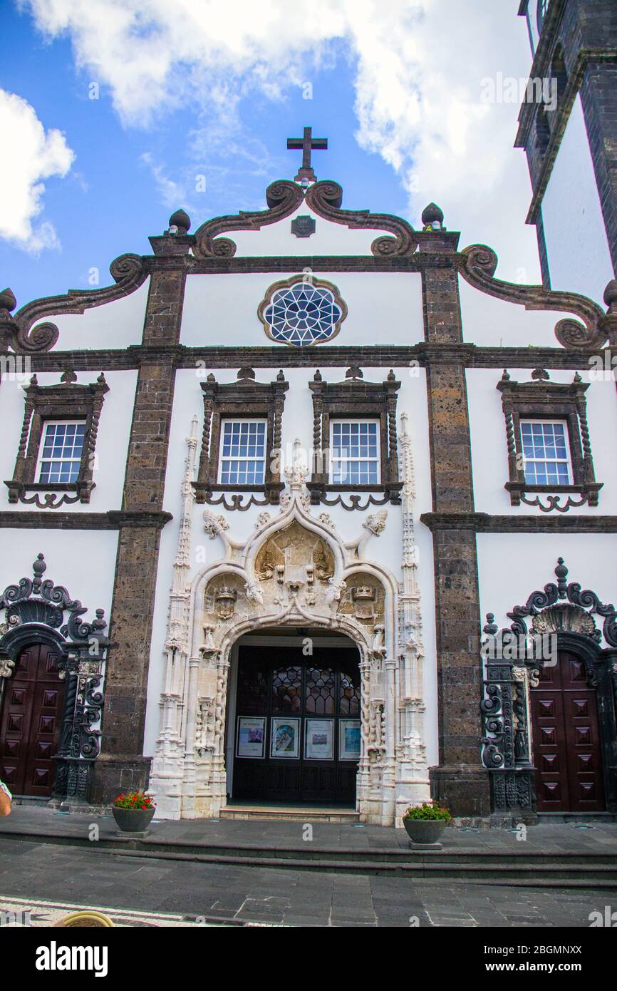 urban scenery at Ponta Delgada, capital city of the Azores at São ...