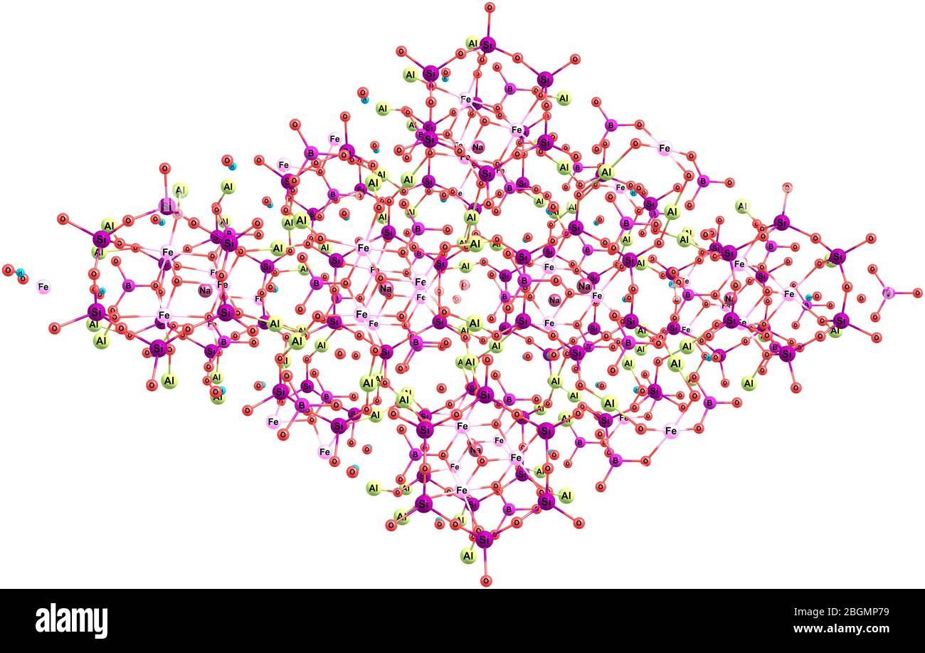 Tourmaline is a crystalline boron silicate mineral compounded with