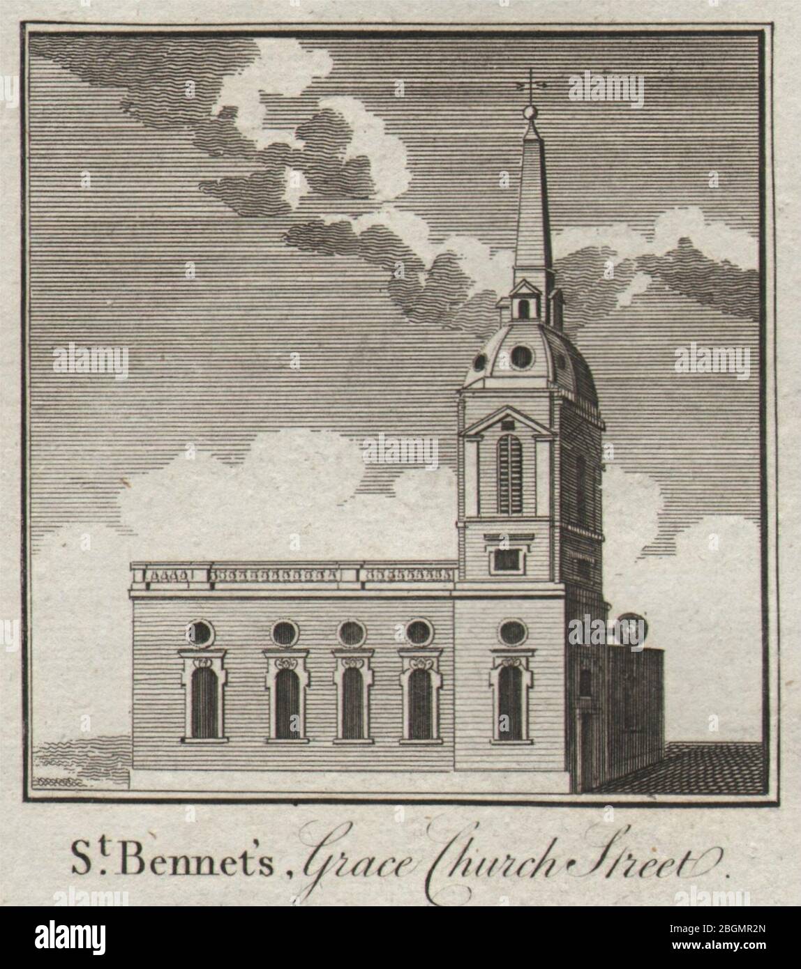St. Benet Gracechurch. Wren. Demolished 1868. City/London. SMALL. THORNTON 1784 Stock Photo