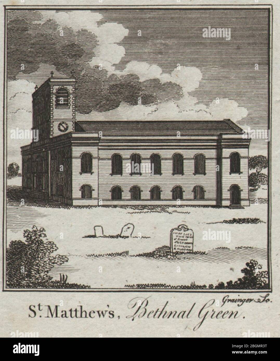 St. Matthew's church, Bethnal Green. Dance the Elder SMALL. THORNTON 1784 Stock Photo Alamy