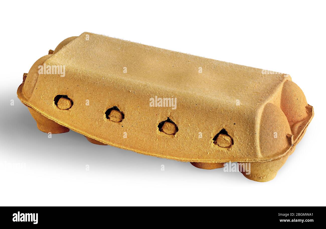 Closed cardboard tray for eggs Stock Photo