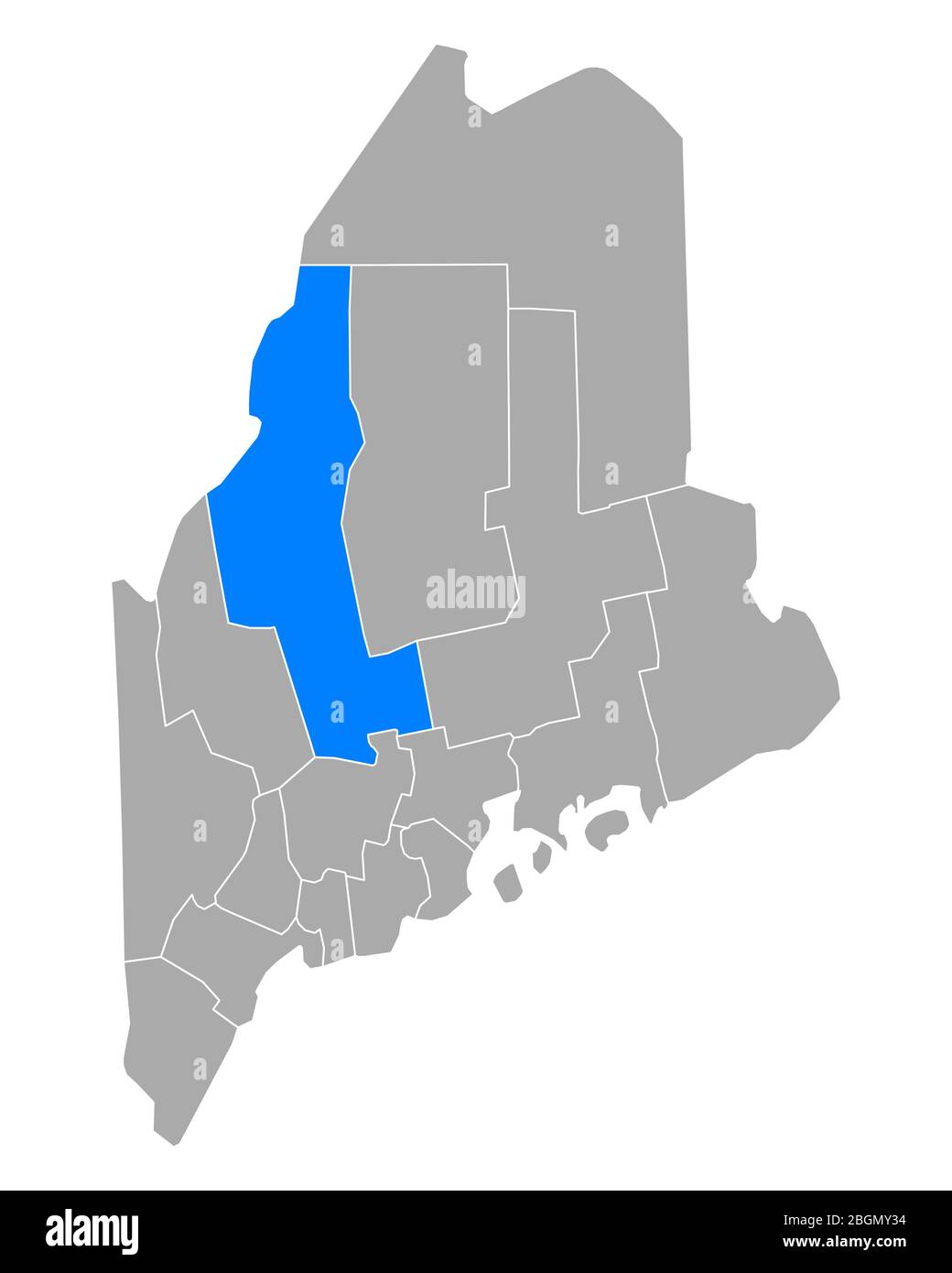 Map of Somerset in Maine Stock Photo Alamy