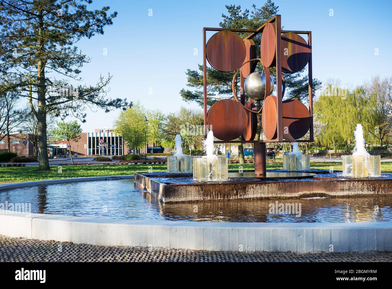 Billund, Denmark 25 April 2014 Small cozy city Billund. Houses