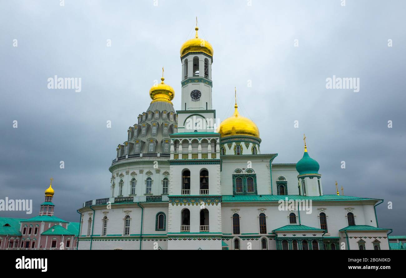 Ensemble of the resurrection new Jerusalem monastery in the Istrinsky district of the Moscow region. Stock Photo