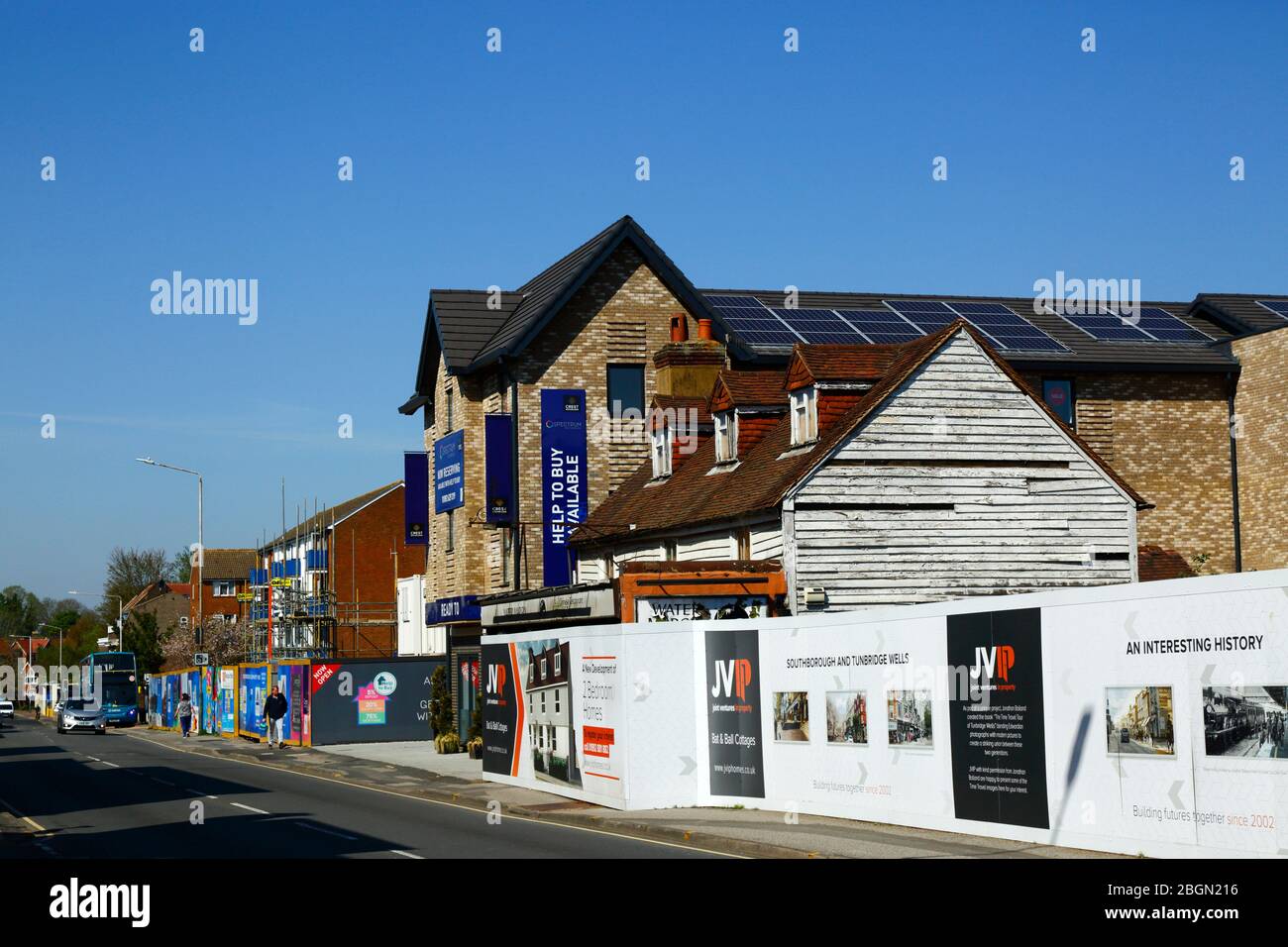 Signs outside project to convert the former Bat and Ball pub into