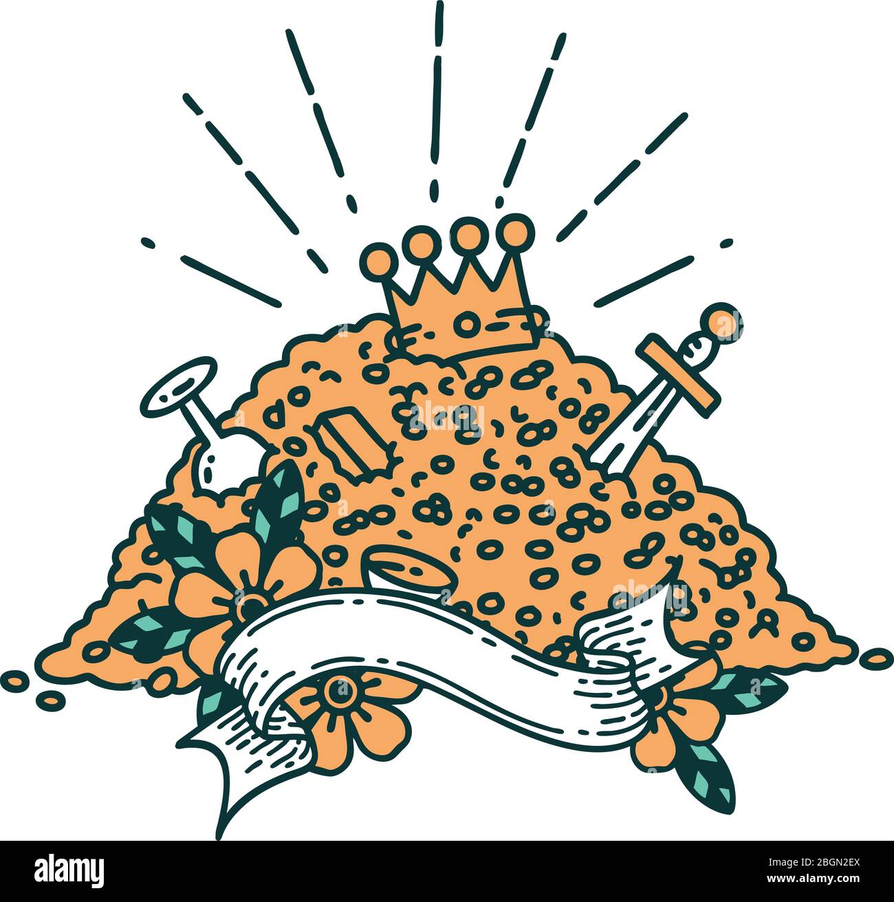 Hoard with coins Stock Vector Images - Alamy