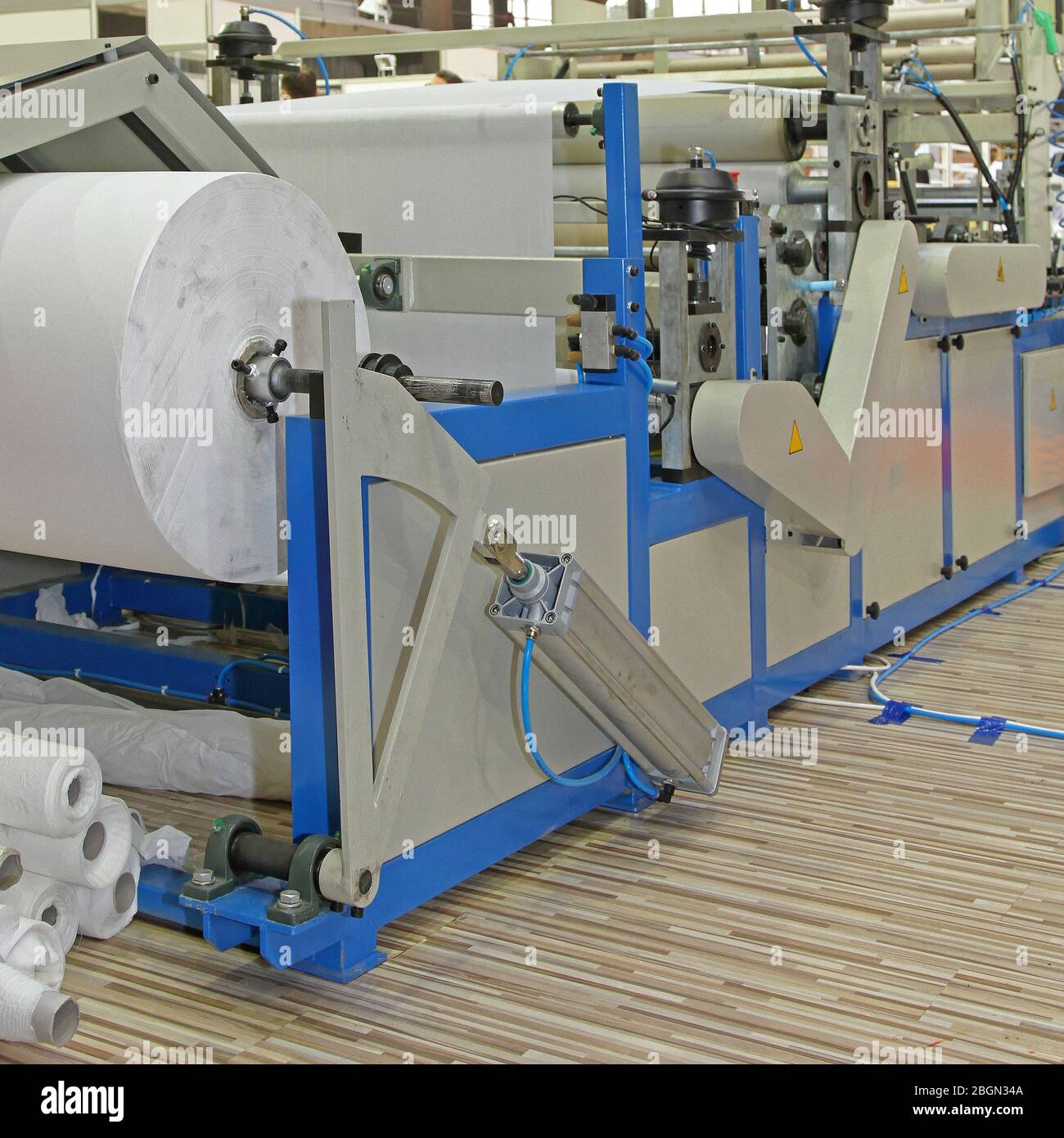 Paper Prepared for Processing Production in Factory Stock Photo