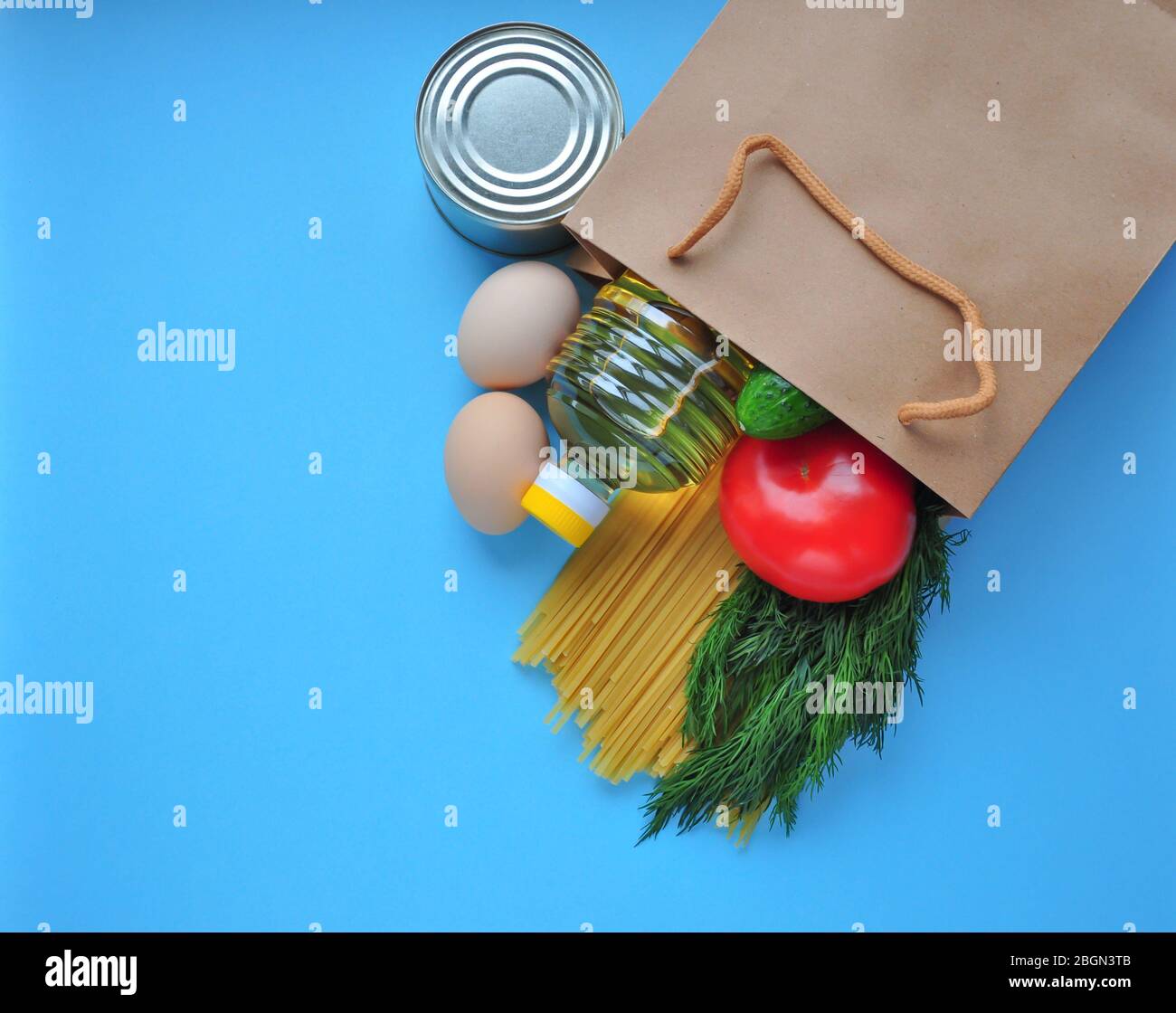 Food and grocery delivery during quarantine at home. Stay safe at home