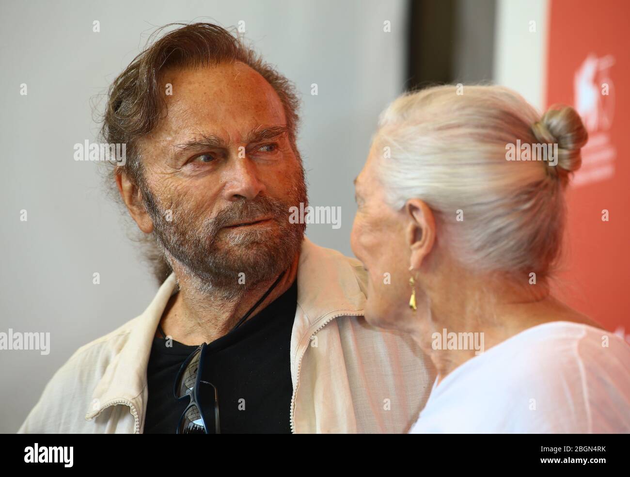 VENICE, ITALY - AUGUST 29: Franco Nero and Vanessa Redgrave attends a photocall where she is awarded a Lifetime Achievement Award Stock Photo