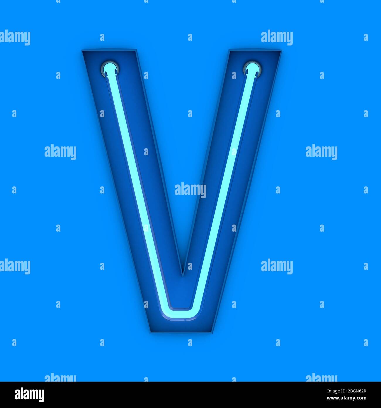 Neon Style Light Letter V Glowing Neon Capital Letter 3d Rendering Stock Photo Alamy