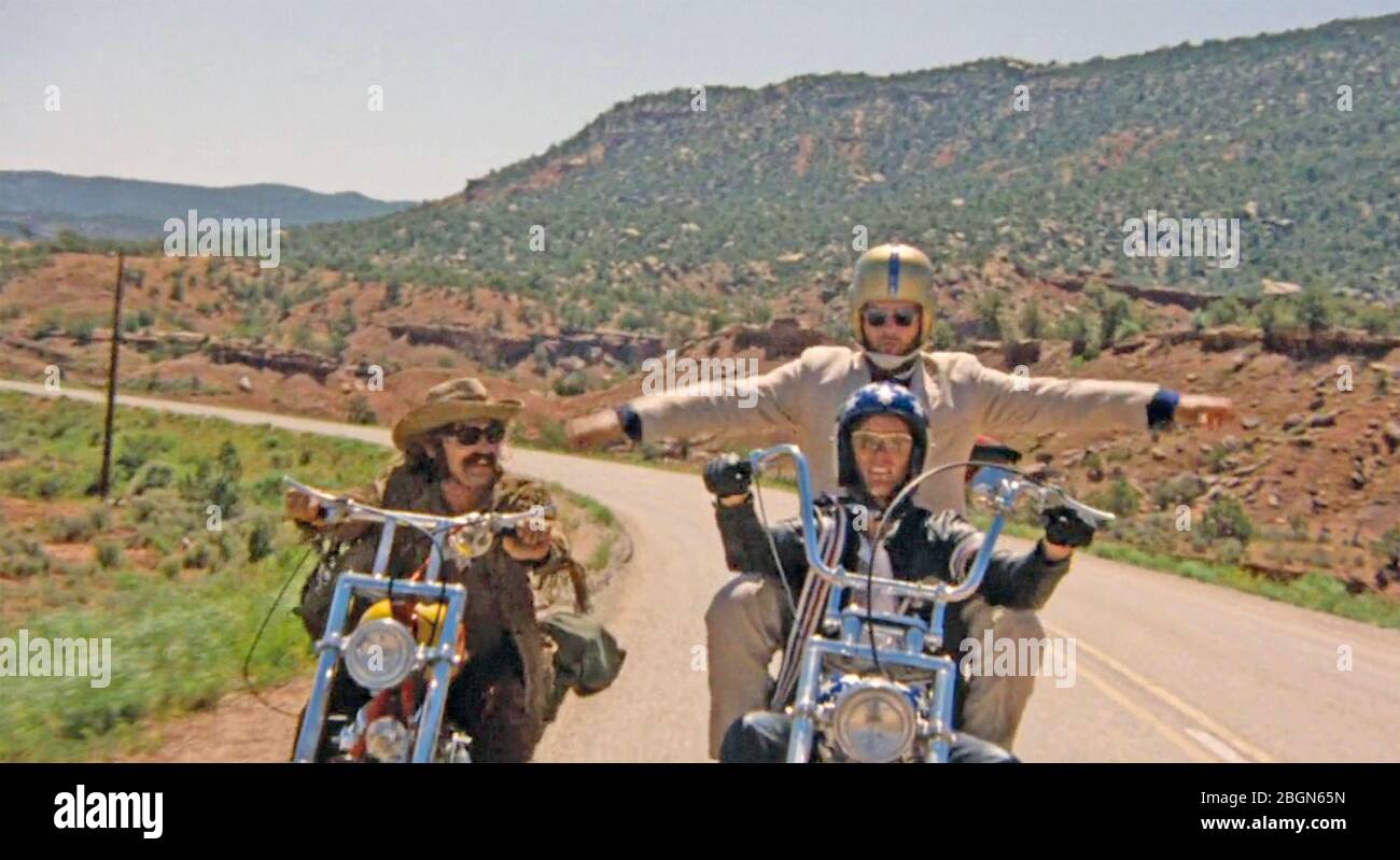 EASY RIDER 1969 Columbia Pictures film with Dennis Hopper at left and