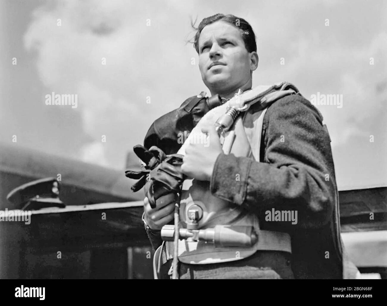 GUY GIBSON (1919-1944) RAF bomber pilot in May 1943 Stock Photo