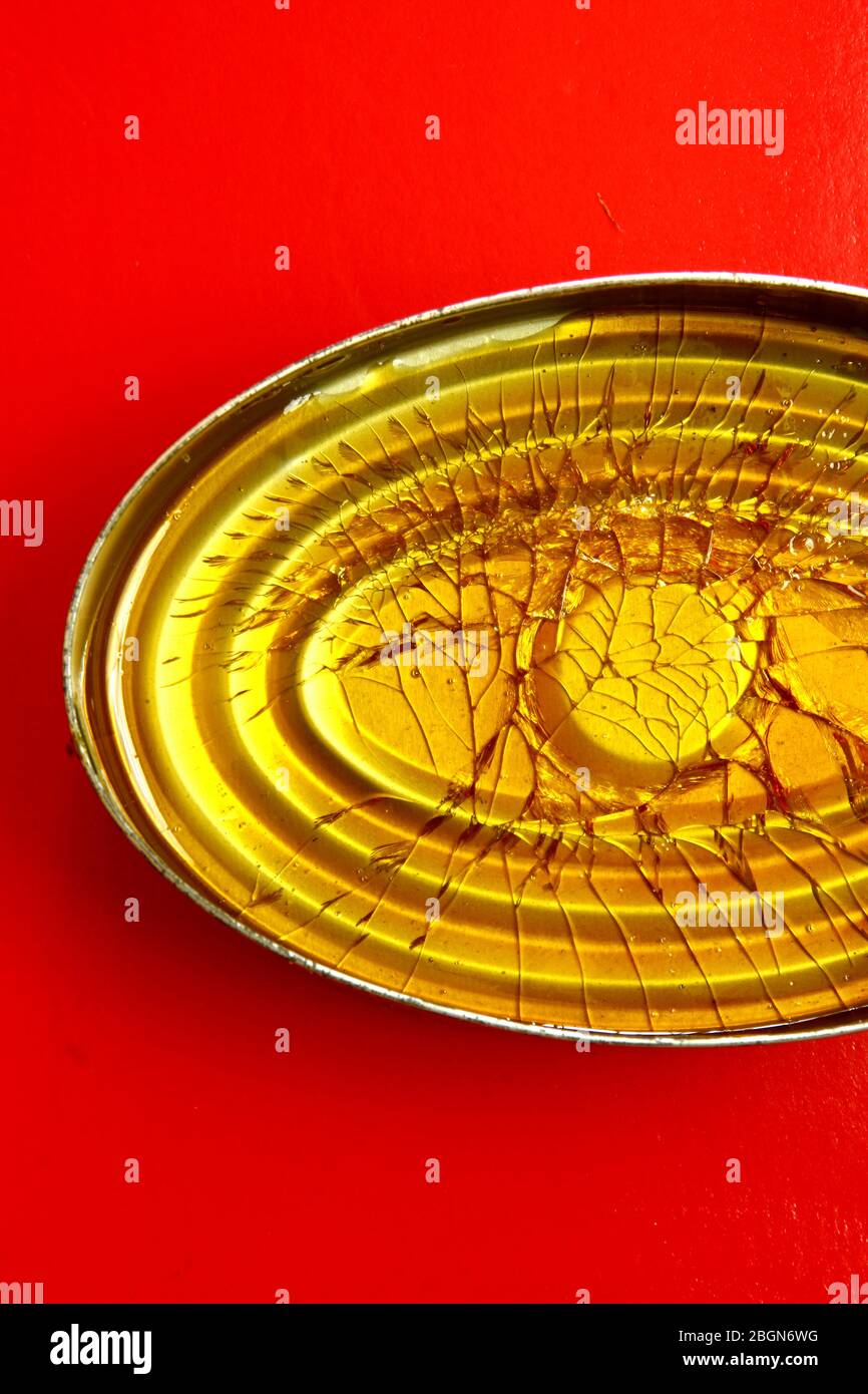 Close up photo of cracked and hardened caramel syrup at the bottom of a