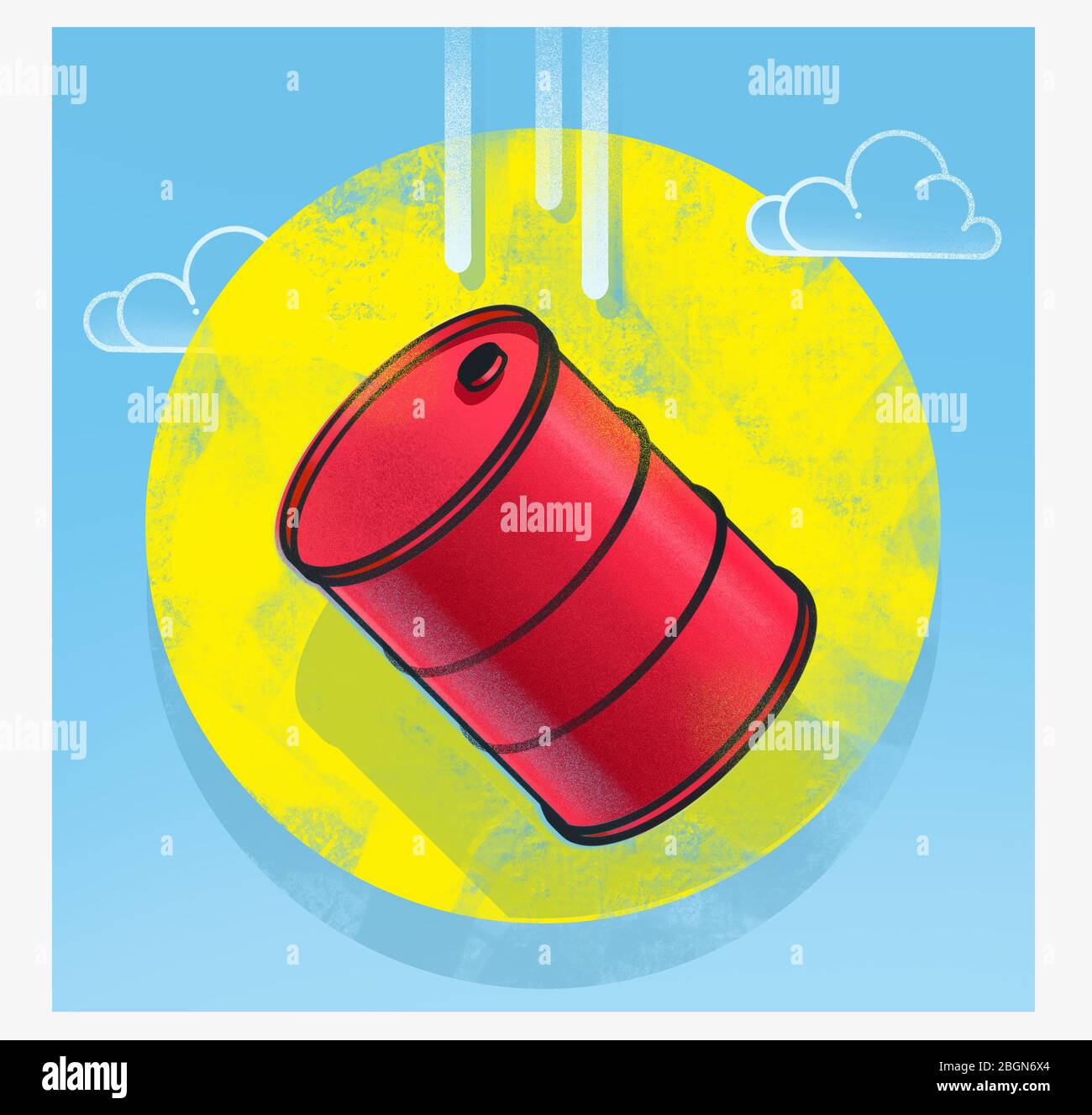 Oil barrel dropping. Oil price dropping illustration Stock Photo Alamy