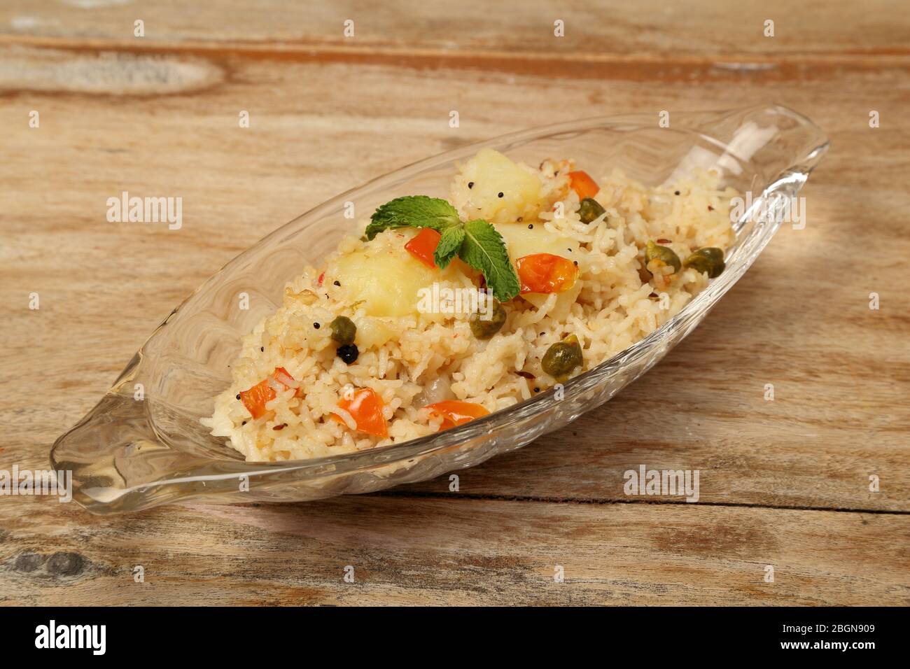 indian rice dish or veg biryani, veg pulav, Indian vegetable pulao in a