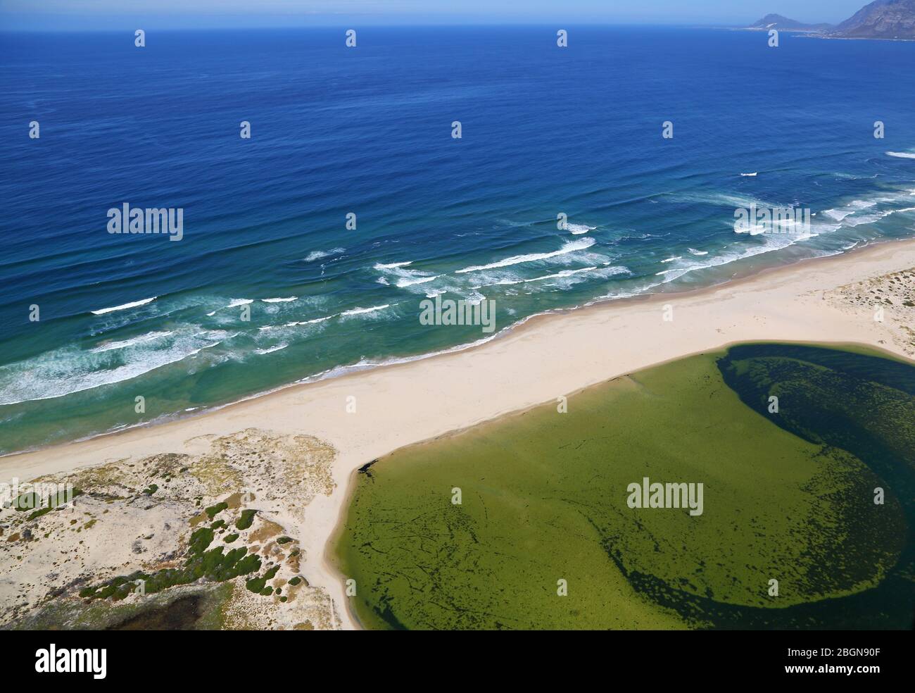Aerial photo of Bot River mouth Stock Photo
