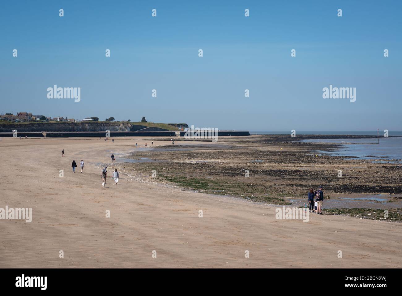 Margate main sands on a spring day during covid-19 lockdown 2020, Margate, Kent, UK Stock Photo