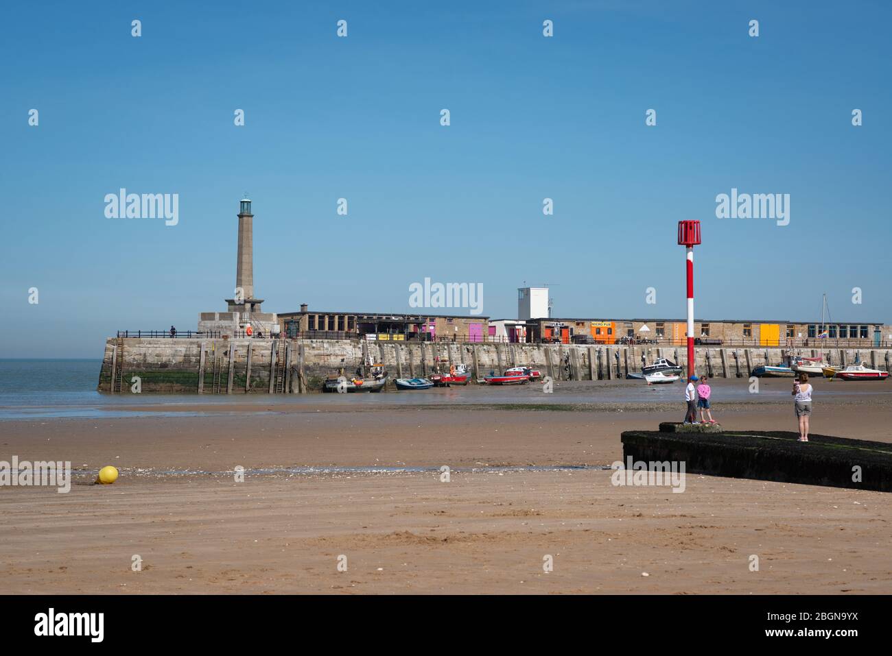 Margate main sands during the Covid-19 global pandemic lockdown, April 2020 Stock Photo