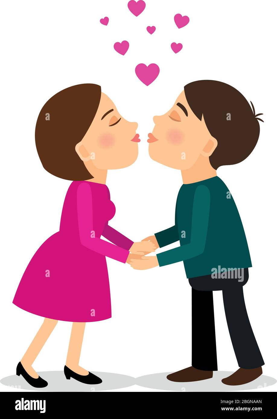 Kissing couple. Young couple kissing vector illustration Stock Vector Image & Art Alamy