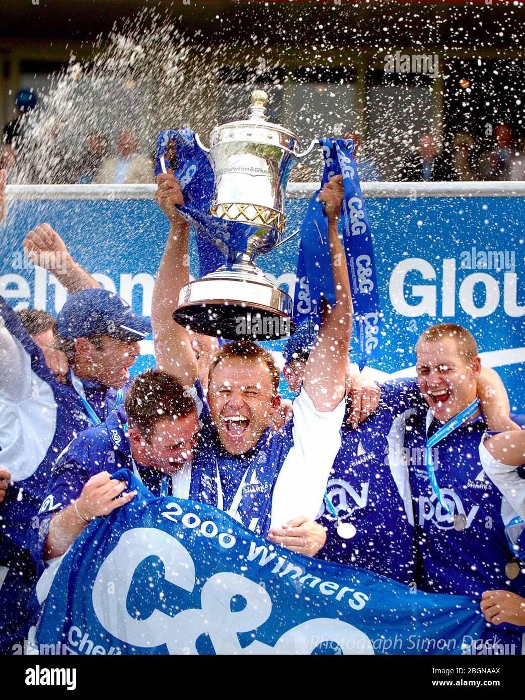 Sussex captain Chris Adams lifts the C&G trophy after beating Lancashire in the final at Lords today 26 August 2006 Stock Photo