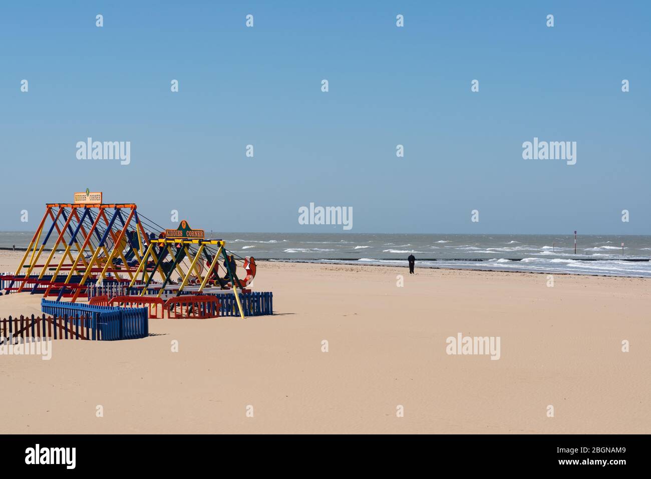 Margate beach in lockdown during Covid-19 Stock Photo