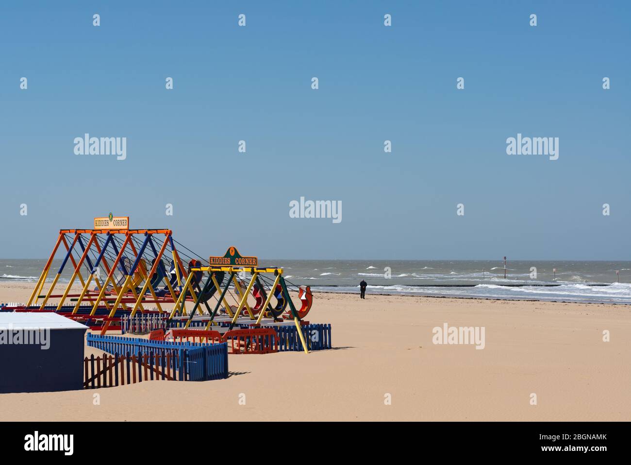 Margate beach in lockdown during Covid-19 Stock Photo