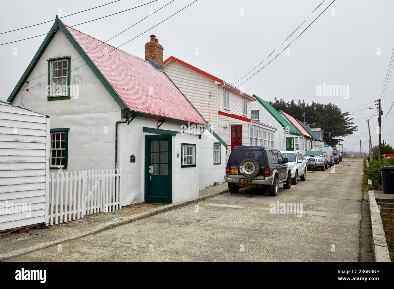Pioneer Row in Stanley, Falkland Islands, Falklands Stock Photo