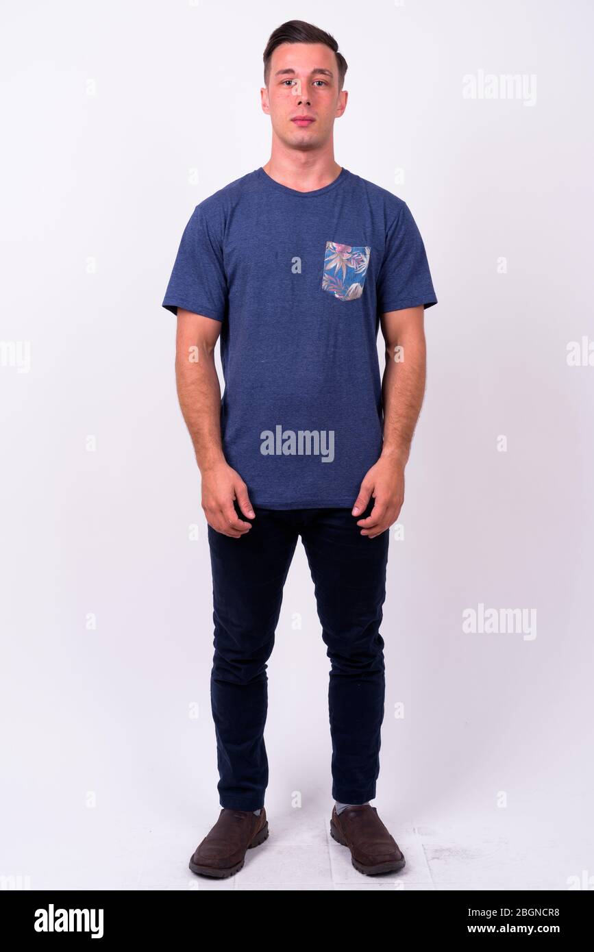 Full body shot of young handsome man Stock Photo - Alamy