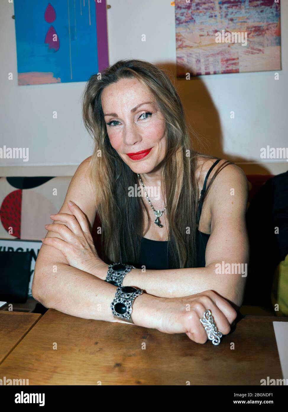 Actress Virginia Hay poses after a  special evening to celebrate  her career in Film and TV, hosted by the Misty Moon Society, at Flat Planet Soho, Stock Photo